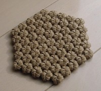 花結び編み（花模様編み）コースター